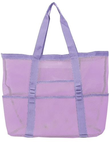 SANRLO Grids Strandtasche Trend Handtasche Große Kapazität Schultertasche Multi-Pockets Sandspielzeug Tasche Picknicktasche Strandspielzeug Aufbewahrungstasche
