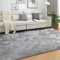 SOANNY Alfombra de Pelo Largo para Salón, Lavable Antideslizante y Suave, Diseño Tie-Dye Shaggy para Dormitorio y Habitación Infantil, Tapete para Cama, 120x180 cm, Gris Claro