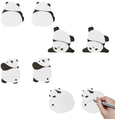 XOXVURI 8 Stück Haftnotizen,Kleine Haftnotizen Kinder,Haftnotizen Klebezettel,Kawaii Schulsachen,Klein Notizblock Panda, Ideal FüR BüRo, Kinder, Studenten, Mitgebsel Kindergeburtstag