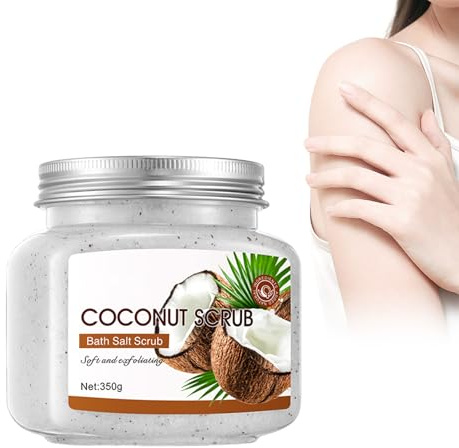 Emassence, scrub per il viso, scrub e sbiancamento, vegano e senza esperimenti sugli animali, e crema peeling viso per la pulizia profonda della pelle, lavaggio e cura del cocco