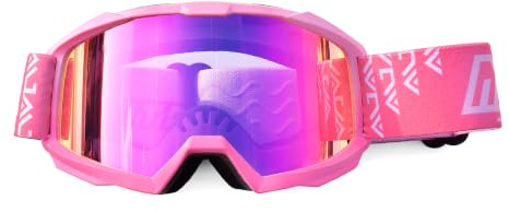 mjmoto Motorrad-Schutzbrille für Damen und Herren, Anti-Rutsch-Riemen, Kratzfest, für Dirt Bike, ATV, MX, DH, MTB,Snowboarding