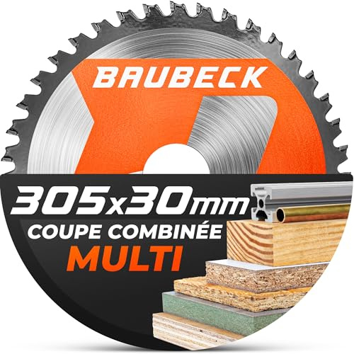 BAUBECK Sägeblatt 305x30 3mm Zuschnitt in Holz & Alu, 48 Zähne für Kappägen, wie Metabo KGS 305 M, Bosch GCM 12 GDL/SDE kompatibel, Kreissägeblatt 305, Kappsägeblatt 305