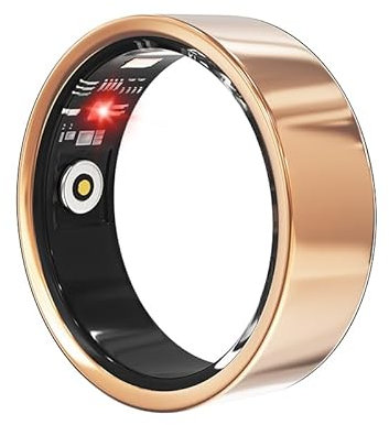 Smart Health Monitoring Ring with 25 GPS sports, 130 Activity Tracking, Sleep Analysis, Heart Rate Monitor, Gold (Size 10)