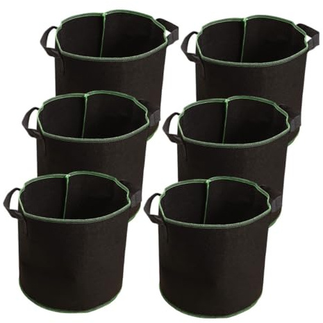NULYLU 6piezas Bolsas De Cultivo Reutilizables De Tela No Tejida con Doble Asa para Plantas De Jardín y Huertos para Cultivar Verduras y Flores De Capacidad