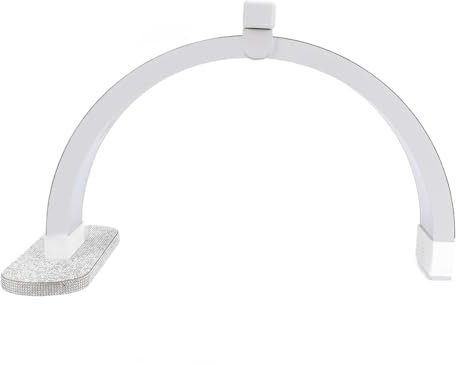 Lampada Mezzaluna, luminosità Regolabile Moon Nail Lampada Schischtisch 19 Pollici con Clamp/Holder Telefonico per Professionisti della Bellezza (WHITE)