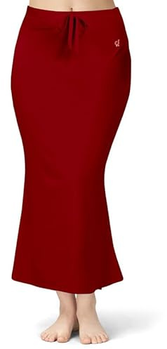 TRENDMALLS Damen-Petticoat aus Polyester-Elastan, Shapewear für Damen, Baumwollmischung, Petticoat, Röcke für Damen, formschönes Kleid für Saree-Former, rot, 5XL