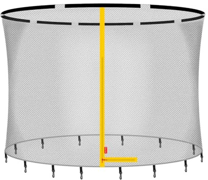 Baunsal® Trampolin Sicherheitsnetz Ø 305 cm (LI-CR) aussenliegend für 8 Netzstangen Netzhöhe 180 cm Ersatzteile Netz Schutznetz Kindertrampolin Ersatznetz Gartentrampolin Outdoor