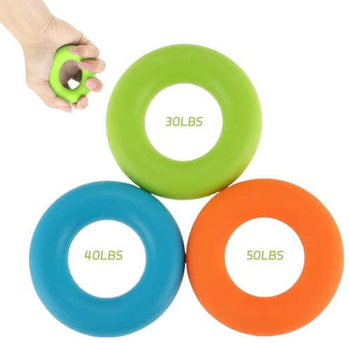 3 Stück Handtrainer und Griffkraft Trainer für Finger und Unterarm | Kompaktes Trainingsgerät für Hand- und Fingerübungen; Widerstand kontrolliert steigern und Überlastung vermeiden.