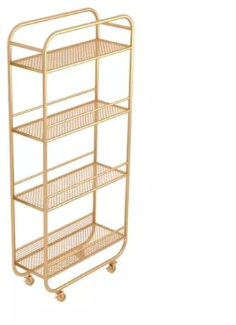 Carrello da cucina Carrello portaoggetti in metallo con clip Gap Multistrato Ultra stretto Carrello portaoggetti rimovibile per bagno Carrello portaoggetti da cucina con 3 livelli (nero)