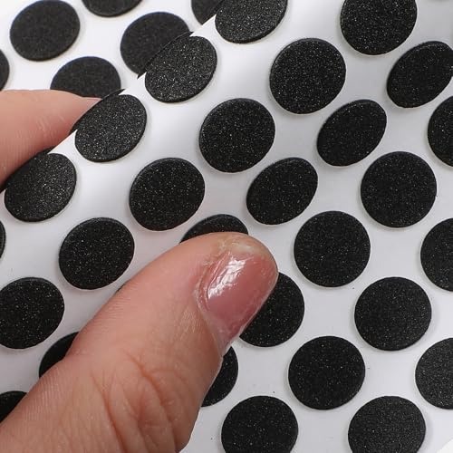300 Pcs Mini Foam Felt Pads, Self Stick Pads Furniture Felt Pad Round 0.39 Inches Diameter Self Adhesive Cabinet Cushion Dots for Cabinet Doors Furniture Desks Floor Drawers Black