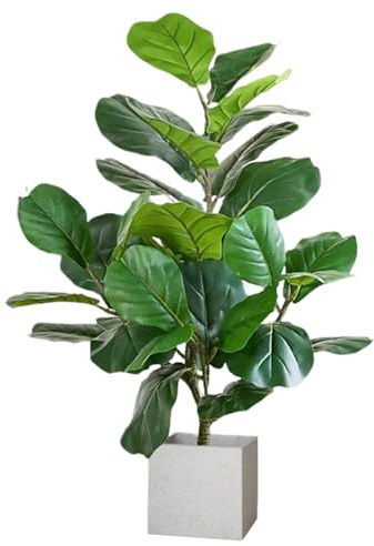 Higuera Artificial De Hoja De Violín, Planta De Alta Simulación, Hojas Realistas, Con Maceta, Ideal For El Hogar, La Decoración Y Como Regalo De Inauguración(Style C)