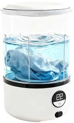 Mini Lave-Linge Nettoyage Sans Fil 2 Modes | Machine À Laver Nomade Mini Pour Maison Appartement Camping Extérieur Hôtel Sous-Vêtements Soutien-Gorge Chaussettes