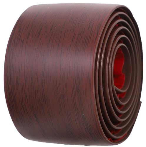 Angoily Profil de Seuil de Porte Auto-adhésif en Pvc Rouge Chêne 1 M X 5 Cm, Bande de Transition pour Sol Vinyle et Parquet, Réparation et Protection des Joints, Usage Intérieur