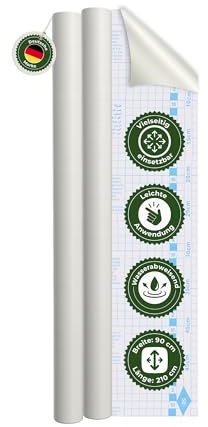 Veluxis Möbelfolie 2er-Set selbstklebend Weiß – 90 × 210 cm | zuschneidbar, rückstandsfrei entfernbar