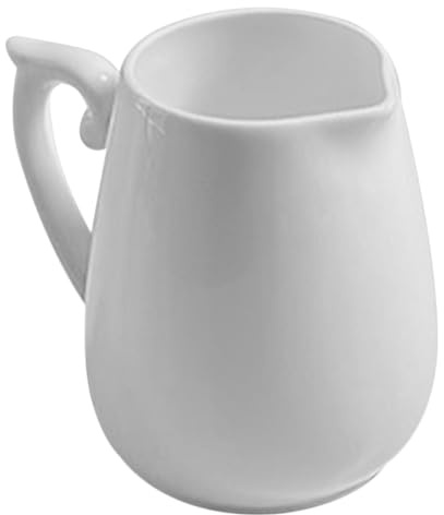 MAGICLULU Jarra de Cerámica para Leche de 160 Ml, Pequeña Lechera de Hueso, Asa, para Crema de Café y Salsa, Suministros para Arte Latte en Cocina y Cafetería