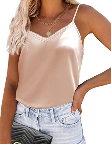 Ekouaer Spaghetti axelband linne linne camisole för kvinnor S-XXL