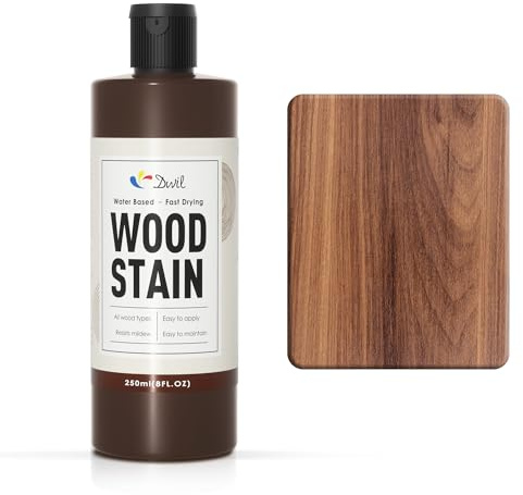 DWIL Wasserbasierte Holzbeize (Teak) Holzlasur für alle Holzarten im Innen und Außenbereich, Schnell Trocknend, Geruchsarm, Einfach Aufzutragen, Holzfarbe für Möbel, Türen und Mehr-250ml