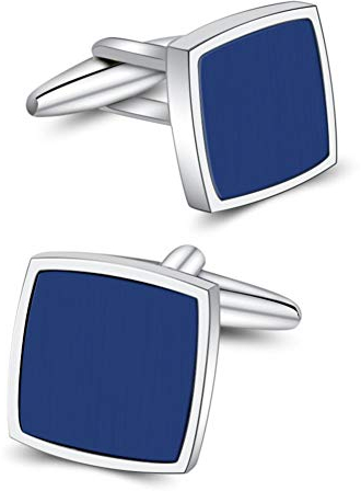 Mr.Van Cufflinks, Blauer Opal Schmuck Business Herren Manschettenknöpfe Set für Hemd Hochzeit Festival Geburtstag Weihnachten Geschenk Tanzparty