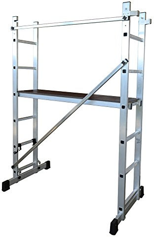 Escalera - andamio Profesional de Aluminio 2 x 6 peldaños Multiusos