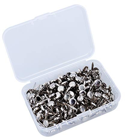 ROSENICE Musterbeutelklammern Rundkopf mit Aufbewahrungsbox für Handwerk DIY 200 Stücke (Silber)