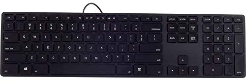 Matias FK318PCLBB-DE Aluminum Wired Tastatur mit RGB-Hintergrundbeleuchtung USB Keyboard für PC | QWERTZ | Deutsch | mit reaktionsschnellen Flache Tasten und Zusätzlichem Ziffernblock - Schwarz