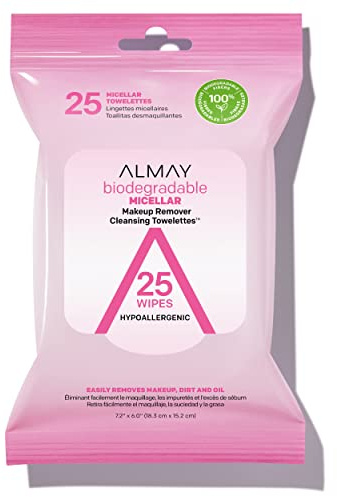 ALMAY - Biodegradable Micellar Makeup Remover Cleansing Towelettes - 25 Count