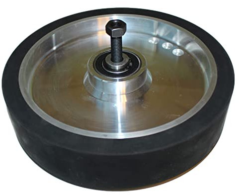 LASANA SMART MACHINES Roue de contact en caoutchouc - 250 x 50 mm - Surface lisse - Noyau en aluminium - Avec tige de 12 mm - Prêt pour le montage.