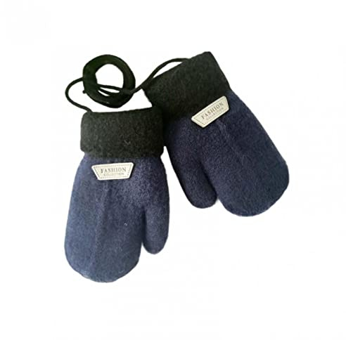 Glücksvogel Winter Handschuhe Kinder Kleinkind Fäustlinge Baby Cartoon Fausthandschuh Stretch Strickhandschuh Dicke Halshandschuhe mit Plüsch Spielen, Laufen, Skifahren Bedarf,1-6 Jahre alt