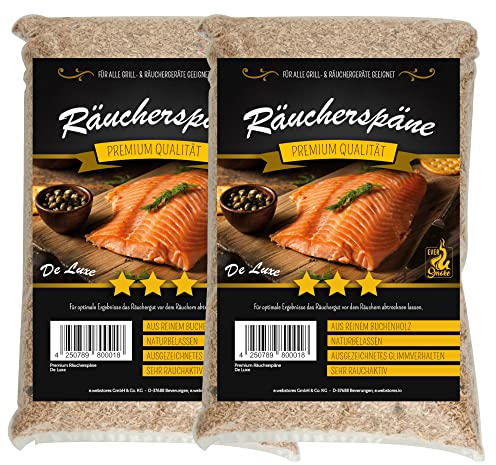 Premium Räuchermehl & -Chips aus Buchenholz I 1kg I Verschiedene Körnung (De Luxe 2,0-5,0mm (2x500g))