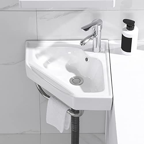 ZYFA Eckwaschbecken Keramik Waschbecken Hand-Waschbecken Waschschale Wandmontage Waschtisch Keramik-Waschbecken Weisses for Badezimmer & Gäste-WC,Badmöbel Set