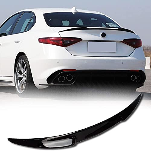TGFOF Aileron arrière pour Alfa Romeo Giulia Sedan 2015-2022 en fibre de verre noir brillant pour coffre arrière, accessoire de voiture
