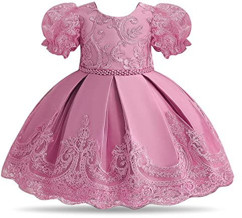 NNJXD, Vestitino da matrimonio in pizzo per bambina, vestito da principessa, 12-24 mesi