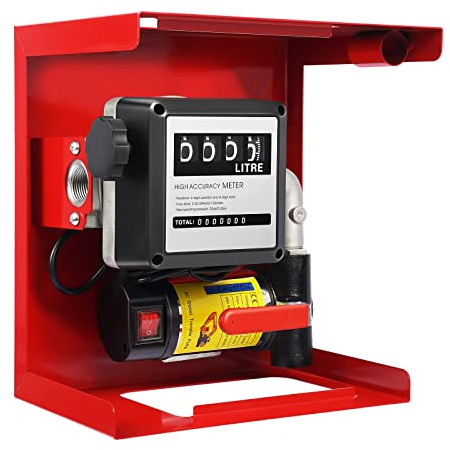 QRANSEUYXY Dieselpumpe, Heizölpumpe, Selbstansaugend 230V 200W 50L/min Automatische Pistole Umfüllpumpe, mit Digitalanzeige Zapfpistole Schläuche