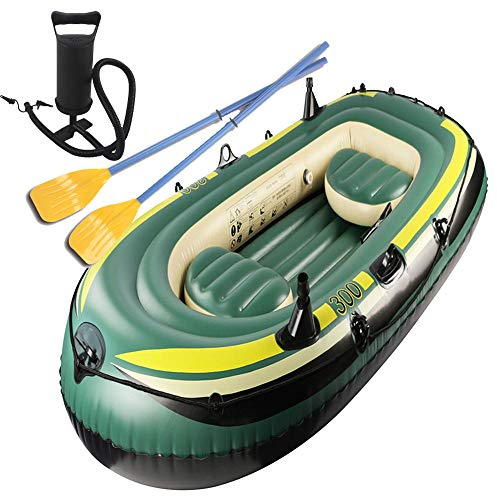 WolFum Großes Schlauchboot mit Rudern für 3 Personen, Schlauchboote für Erwachsene, Schlauchboot für Kinderfloß, Schlauchboot zum Angeln, aufblasbares Kajak