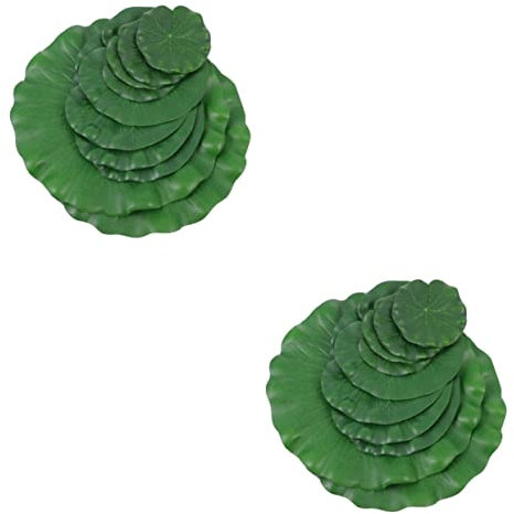 MAGICLULU 16pcs Artificial Lily Pads Decorative Plants Wear-resistant Lotus Leaf Decor Oxygenating Plants