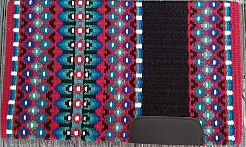 EQUIGEAR Western Show Horse Satteldecke aus neuseeländischer Wolle, Western-Design, handgefertigte Satteldecke, Wollpolster, Sensor Flex (Anpassung möglich), SD13 (34 x 32)
