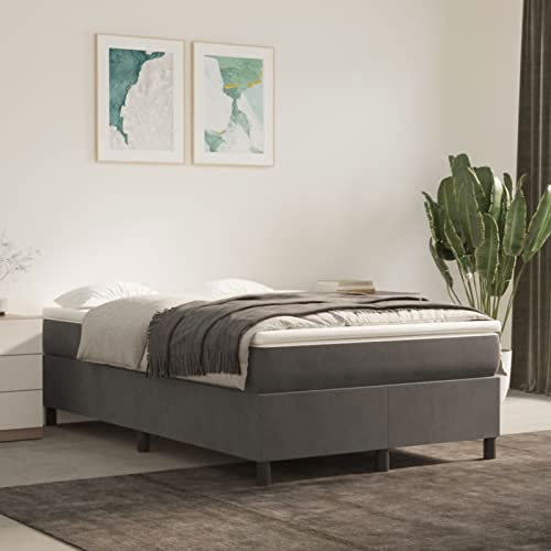 Homgoday Boxspringbett mit Matratze Dunkelgrau 120x200 cm Samt Betten und Zubehör Model3144670
