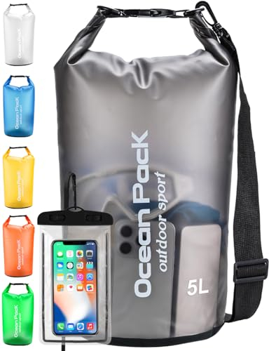 Henrycares Waterproof Dry Bag 20L 10L 5L, Sack with Phone Dry Bag and Long Adjustable Shoulder Strap Included, for Traval, Camping, Hiking, Swimming, Boating, Fishing