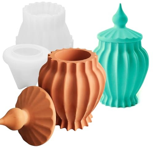 Wehous Molde de resina vintage con tapa, caja de silicona, molde de almacenamiento para fundición de resina epoxi, velas, caramelos, joyas, baratijas, soporte de maquillaje, decoración única de
