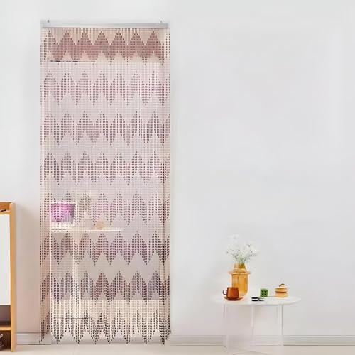 Eiauiuo Hängender Perlenvorhang Kristallklarer Acryl Perlen Stilvoller Fadenvorhang Für Wohnzimmer Schlafzimmer Raumteiler Dekorativer Türvorhang(Wellen,120x220cm(120 Stränge))