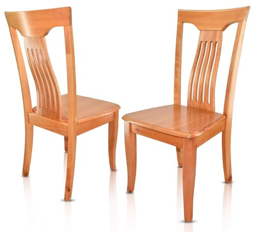 VAKON SALON - Esszimmerstühle 4er Set aus Kirschbaumholz, Holzstuhl, Küchenstuhl aus Massivholz bis 150 kg - Design 802 - Naturholz