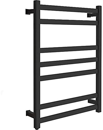 Porte-serviettes électrique chauffant pour salle de bain - Porte-serviettes mural avec 7 barres - Économe en énergie - 80 W - En acier inoxydable 304 - Chauffage de serviettes câblé avec interrupteur