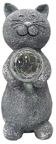 Décoration extérieure de jardin, Statues solaires d'extérieur en forme de chat, figurine de chat en résine for jardin, terrasse, balcon, porche, décoration de cour, cadeaux d'anniversaire for femme, m