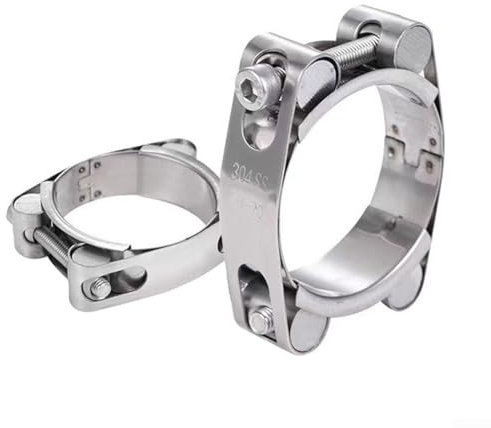 T Bolt Hose Clamp, High Pressure Hose Clamp Stainless Steel Double-Head Strong Throat Clamp Exhaust Pipe Clamp Repair Tool(45-55mm)