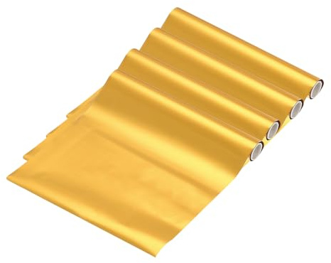 QUARKZMAN 4 stycken toner reaktiv folie, metallisk överföring varmfolierulle 15 cm x 300 cm deco folie överföringsblad papper för värmefolie penna scrapbooking värmeöverföring, guld