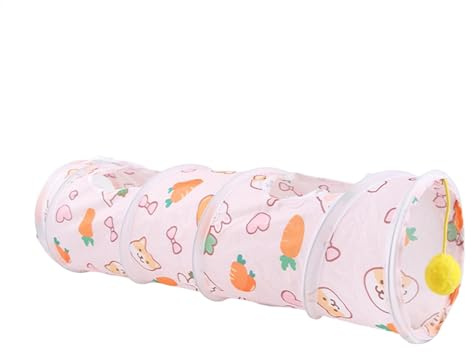 Kleintiertunnel | Indoor Pet Peekaboo Pipe - Faltbare Tunnel Cartoon Bunny Versteckrohr Aktivitätsspielzeug für Zwergkaninchen, Hamster, Kätzchen