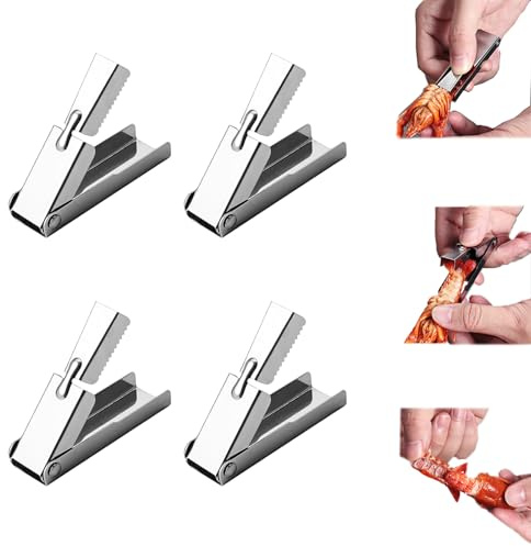 Crawfish Peeler Tool, Stainless Steel Crawfish Tail Peeler Tool, Crawfish Sheller Seafood Tool, Efficient Easily Peeling Shrimp Tails, Crawfish Tail Remover Tool for Kitchen Restaurant (4PCS)