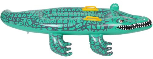 BESPORTBLE Aufblasbare Alligator Schwimmmatte Mit Griffen Robuste Pool Aufblasmatte Für Kinder Und Erwachsene Leicht Transportierbares Surfbrett Für Pool Und Wasserspaß
