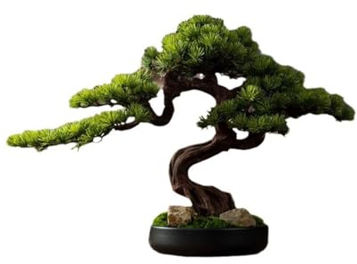 XYUERU Artificial Bonsai Tree, Artificial Plant Bonsai Pine Green Plant In Pot Decoration Simulated Japanese Decoration Houseplants for Zen Garden Decor Office Windowsill