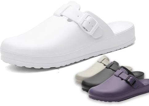 Sandali Chirurgici Professionali - Ciabatte Mediche Antiscivolo per Medici e Infermieri, Scarpe da Sala Operatoria Impermeabili, Calzature Sanitarie Unisex - Igieniche e Leggere(White,38 EU)